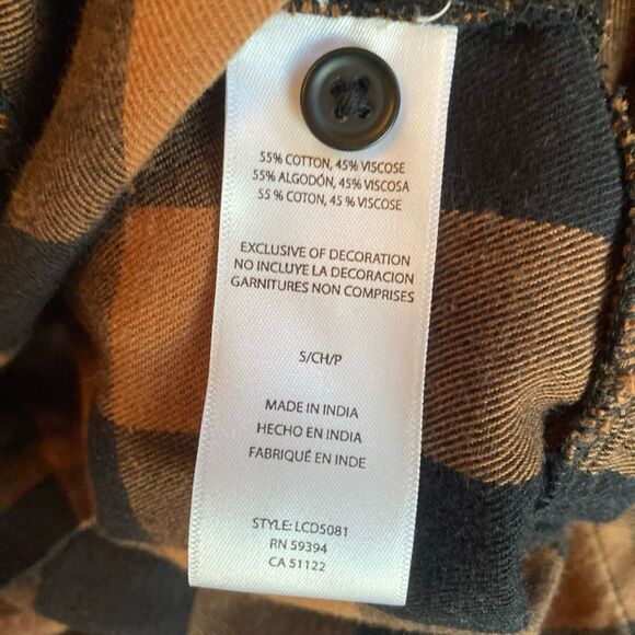 PLAID RUFFLE HEM LONG SLEEVE DRESS IN MAPLE VALLEY Size Small - Picture 11 of 12